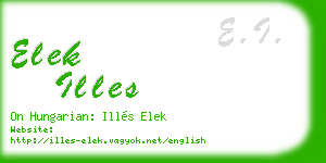elek illes business card