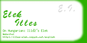 elek illes business card